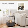 Infurnic Desks Round Edge End Table in Living Room, Nightstand, Bedroom Small Side Table with Fabric Basket, Steel Frame, Black 20"*20"*25" - 3 of 4