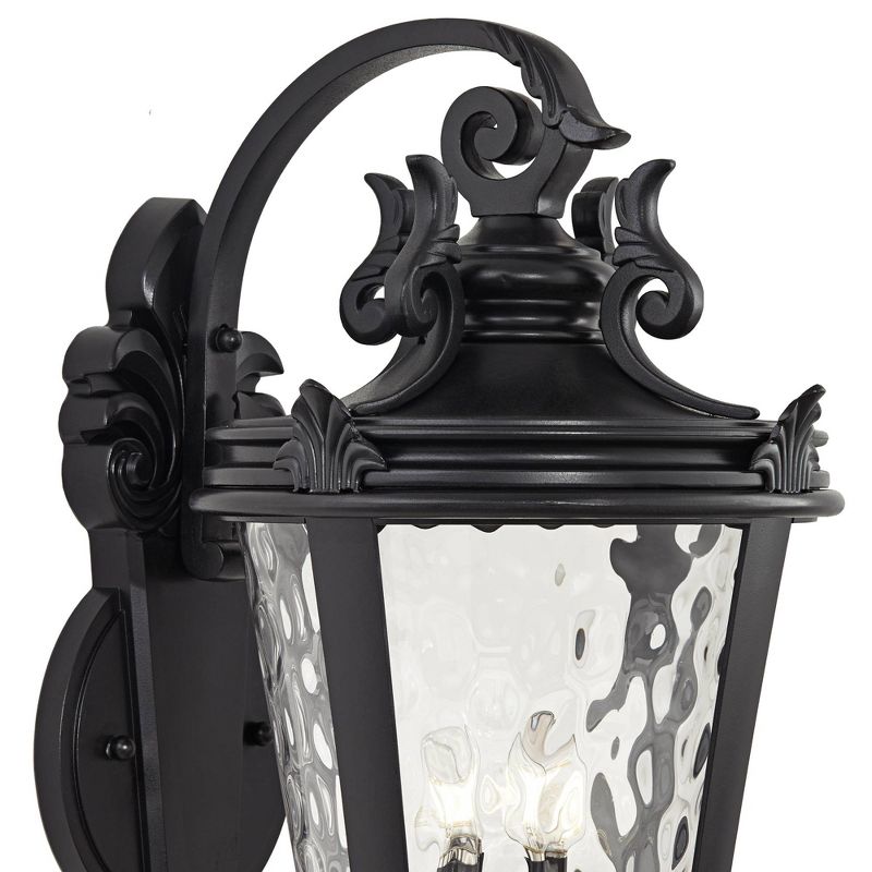 John Timberland Casa Marseille Vintage Rustic Outdoor Wall Light Fixture Textured Black 36" Clear Hammered Glass for Post Exterior Barn Deck House, 3 of 9