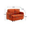 NicBex Linen Fabric Loveseat Sofa Modern Convertible Sleeper Sofa Bed with 2 Pillows and Side Pockets for Living Room,Orange - 3 of 4