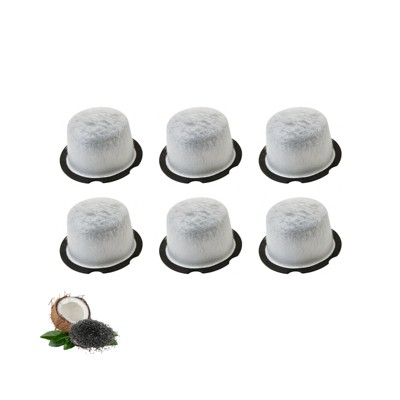 6 Nispira Replacement Activated Charcoal Water Filters Compatible with GE Specialty Grind & Brew Coffee Maker with Thermal Carafe