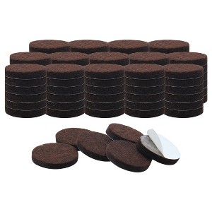 Unique Bargains Round Self-Stick Non-Slip Furniture Felt Pads Dark Brown 90 Pcs - 1 of 4