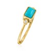 RS Pure by Ross-Simons Turquoise and Diamond-Accented Ring in 14kt Yellow Gold - 2 of 4