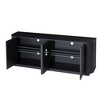 Ridstar 64 in. W Wooden Sideboard Storage Cabinet with Wave Pattern for Kitchen, Bedroom & Entryway-Black - 2 of 4