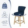 Dyonery Counter Height Swivel Barstool Set of 1 26.8 Inch Modern Faux Leather Barstools Chair for Kitchen Island Solid Wood Legs Brown Bar Stool - 4 of 4