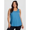 RBX Active Women's Super Soft Relaxed Fit Twist Racerback Tunic Tank Top - 2 of 4