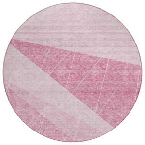 Pink Mauve And Blush Geometric Washable Indoor Outdoor Area Rug - 1 of 4