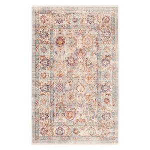 Light Gray/Cream Floral Loomed Accent Rug 3