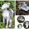 Slickblue Resin Angel Animal Statue, Dog or Cat Memorial Decor, Garden & Indoor Sculpture, Stone Finish, Dog/Cat - 3 of 3