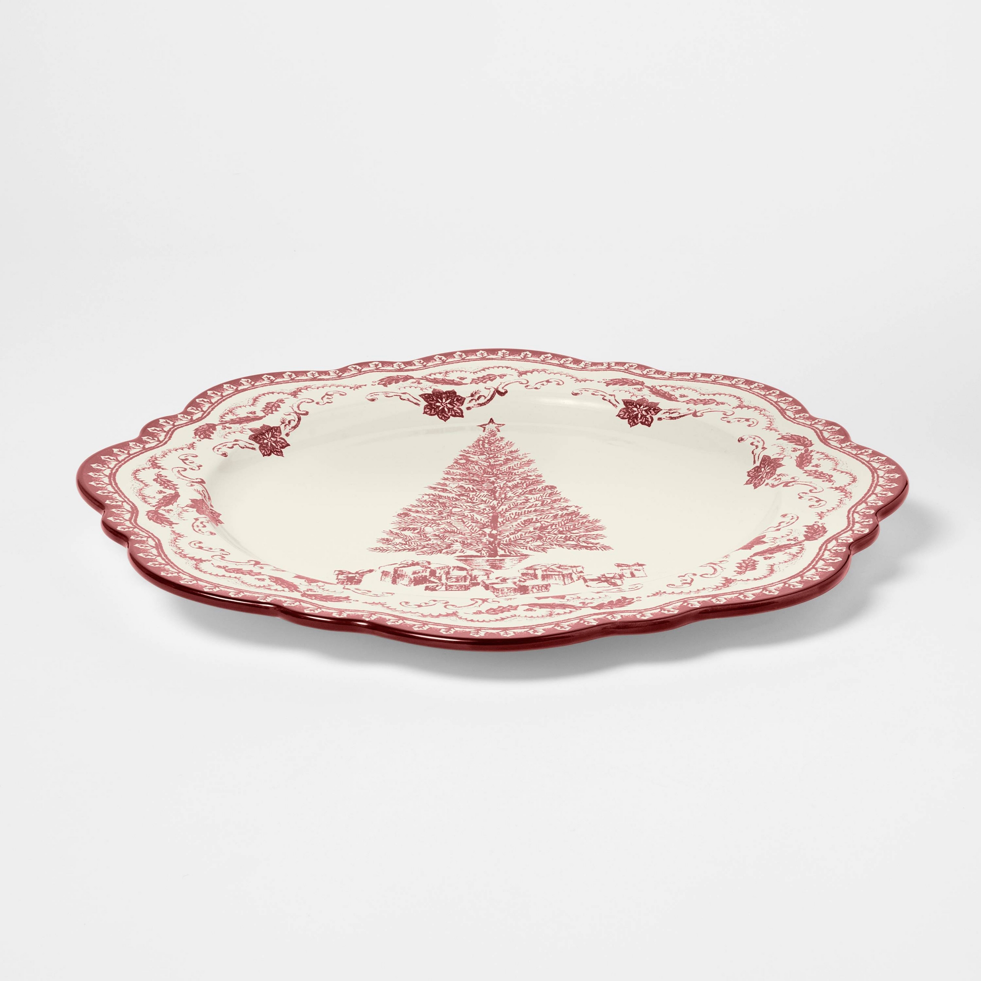 Stoneware Serve Platter Red Pattern - Threshold™ designed with Studio McGee