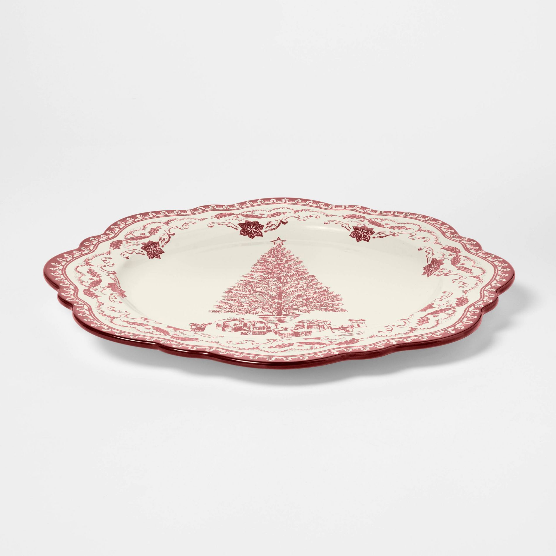 Stoneware Serve Platter Red Pattern - Threshold™ designed with Studio McGee