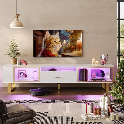 Bestier 70 inch High Gloss TV Media Console for Living Room