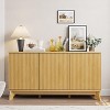 Fluted Sideboard Buffet Cabinet,Modern Farmhouse Coffee Bar Storage Cabinet with 3 Doors - 2 of 4