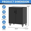 Munora 34.66" Lockable Rolling Tool Cabinet - 16.54"D x 29.53"W Heavy Duty Mobile Storage with Adjustable Shelf (Black) - 3 of 4