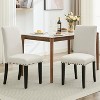 Modern Fabric Dining Chair Set of 4, Upholstered Kitchen Chair with Curved Backrest Wood Legs - 3 of 4