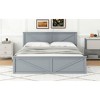 King Size Wooden Platform Bed with Four Storage Drawers and Support Legs - 4 of 4