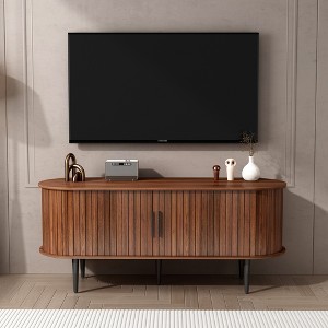 LOVSON 47-inch Modern TV Console with Storage Compartment and Sliding Door Entertainment Center for Living Room, Bedroom ,Office (Walnut) - 1 of 4