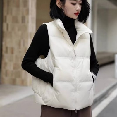 Womens Lightweight Puffer Vest Casual Sleeveless Turtleneck Warm Winter Jacket Vest with Pocket