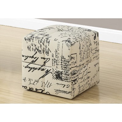 Transitional Tufted White Pouf Ottoman Set of 2
