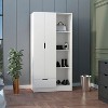 TIRAMISUBEST 71" Armoire with 4 Shelves & Drawer - White Particle Board Wardrobe - 2 of 4