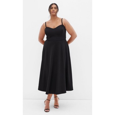 Women's Plus Size Sweet Flare Dress - black | CITY CHIC