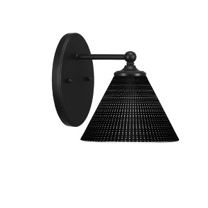 Toltec Lighting Capri 1 - Light Sconce in  Matte Black with 7" Black Matrix Shade - 1 of 1