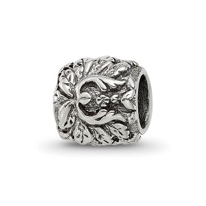 Black Bow Jewelry Sterling Silver Floral Bead Charm - 1 of 4