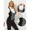 INSPIRE CHIC Women's Contrast Plaid Button Down Sleeveless Vintage Waistcoat - 2 of 4