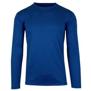 Galaxy By Harvic Men's Long Sleeve Moisture-Wicking Performance Crew Neck Tee - 1 of 2