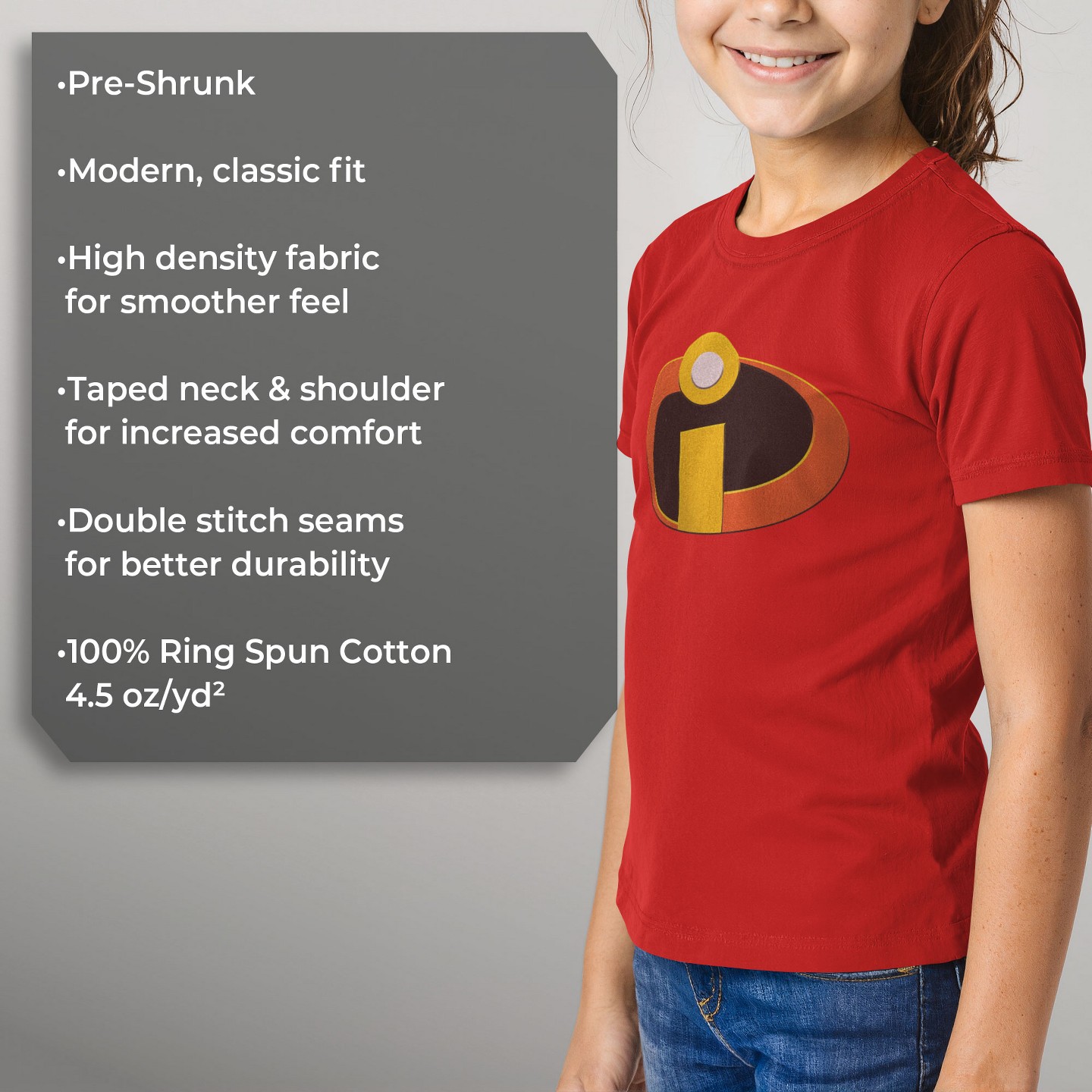Футболка The Incredibles Classic Logo T-Shirt - Red для девочек, цвет: Красный — фото 6