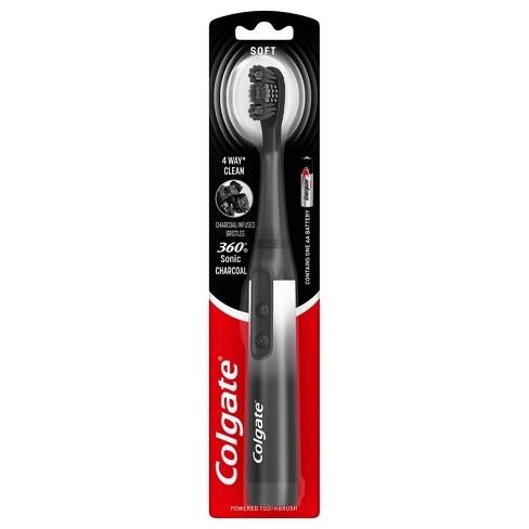 Colgate 360 Charcoal Infused Bristles Sonic Powered Battery Toothbrush - Soft - 1ct - image 1 of 4