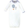 Touched by Nature Baby Boy Organic Cotton Long-Sleeve Gowns 3pk, Hot Air Balloon, Preemie - 4 of 4