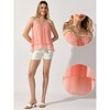 Allegra K Women's Double-Layer Pleated Ruffle Summer Casual Spaghetti Strap Tank Top - 2 of 4