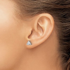 Chisel Stainless Steel Polished 6mm Triangle Cubic Zirconia Stud Earrings - 1 of 4