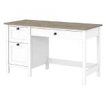 54W Mayfield Computer Desk with Drawers Shiplap Gray/Pure White - Bush Furniture