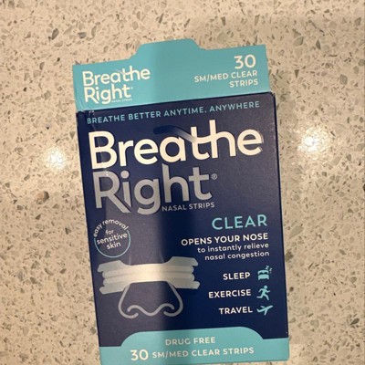 Breathe Right Clear Small/medium Drug-free Nasal Strips For Congestion  Relief - 30ct : Target