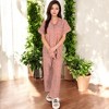 Anna-Kaci Lounge Women's Floral Print Short Sleeve Pajama Set with Button-Up Top and Piping Details - 2 of 4