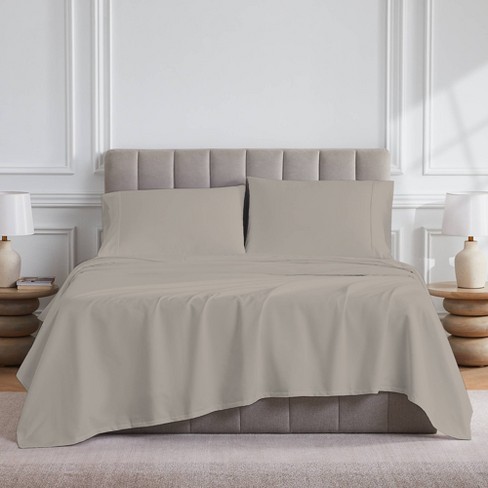 King 400 Thread Count Wrinkle Free Cotton Sheet Set Taupe - Purity Home ...