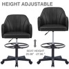 VECELO Drafting Chair with Adjustable Height PU Swivel Stool with Lumbar Support - 2 of 4
