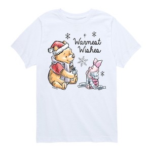 Boys' - Winnie the Pooh - Pooh & Piglet Warmest Wishes Christmas Short Sleeve Graphic T-Shirt - 1 of 4