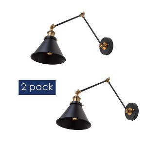 LNC Aurora 7.4-in W 1-Lights Black Modern/Contemporary  Wall Lights,2 Pack - 1 of 4