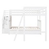 PAGED Simple Wooden Loft Bed Bunk Bed with Desk, Twin Size Bed Frame with Wardrobe, Shelves, Storage Stairs and Guardrail for Bedroom - 4 of 4