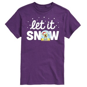 Men's - SpongeBob SquarePants - Let It Snow Christmas Short Sleeve Graphic T-Shirt - 1 of 4