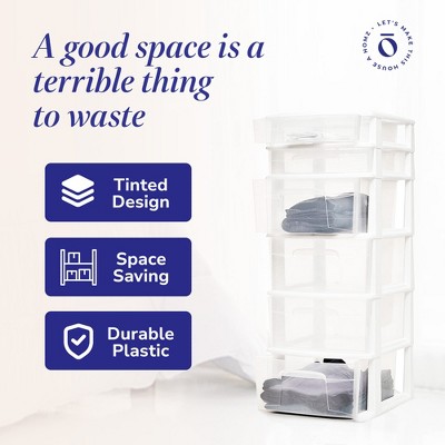 Homz White Plastic 6-Drawer Storage Tower