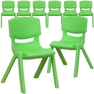 Flash Furniture 8 Pack Plastic Stackable School Chair with 12" Seat Height - 1 of 1