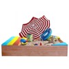 VYNXARIA Children's Wooden Sandbox, Sandpit ,Kids Wood Playset Outdoor Backyard ,47.25"L x47.25"W x 7.87"H,Golden Red - 4 of 4