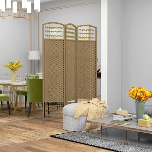 Gulches 3 Panel Room Divider, Folding Screen for Home Office, 5.6', Natural - 1 of 4