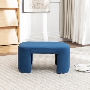 SEYNAR Modern Velvet Rectangle Accent Ottoman - 1 of 4