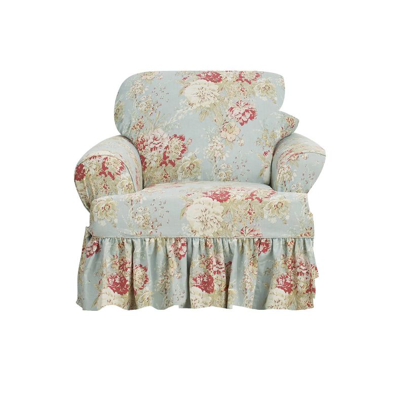 Ballad Bouquet T Cushion Chair Slipcover Rob&#39;s Egg - Waverly Home, 3 of 5