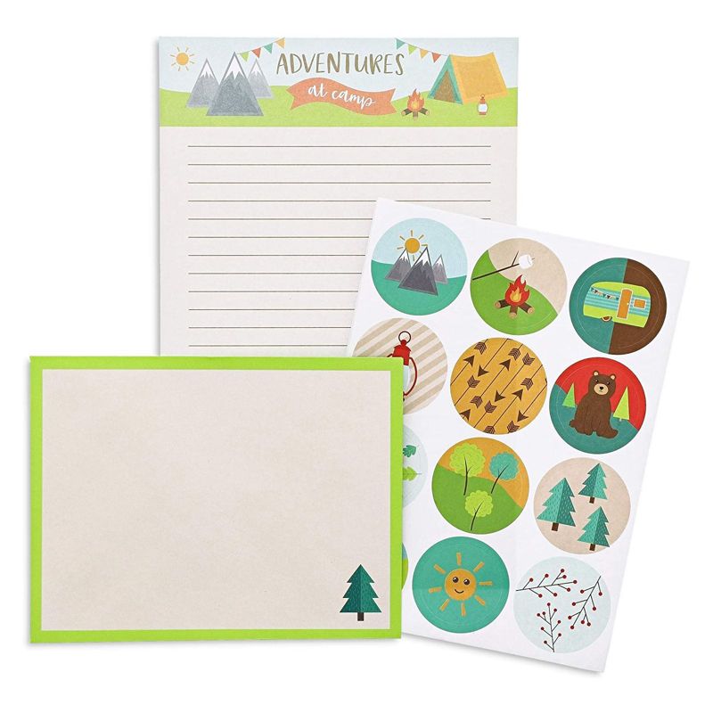Juvale 48 Piece Camp Themed Stationery and Sticker Pack for Kids with Envelopes for Writing Letters, 1 of 7