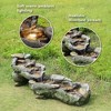 Teamson Home 61" 3-Tier Cascading Faux Rock and Wood Fountain Gray - 3 of 4